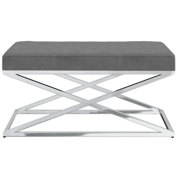 vidaXL Klop temno siv žamet in nerjaveče jeklo