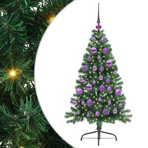 vidaXL Umjetna preddekorirana božićna jelka Zelena 120 cm PVC