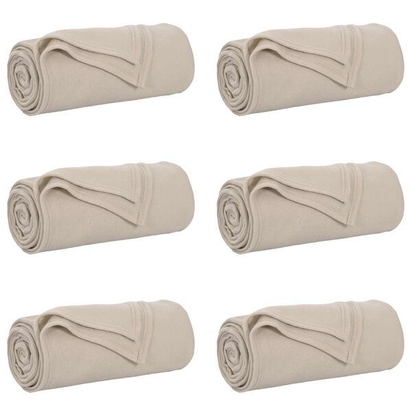 vidaXL Obloge 6 pcs Bež 200 x 150 cm Flis
