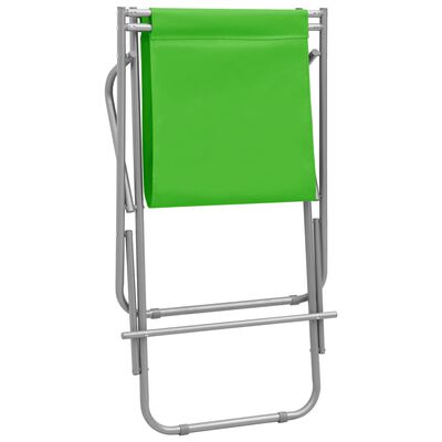 vidaXL Gugalni stol 2 kosa iz jekla zelene barve