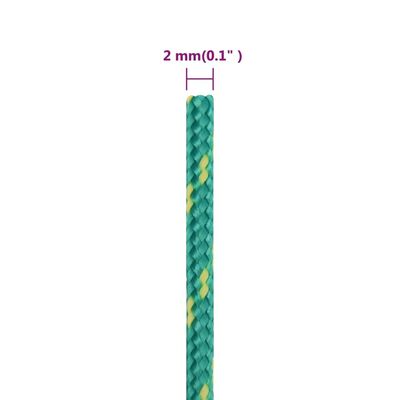 vidaXL Vrv za čoln zelena 2 mm 25 m polipropilen