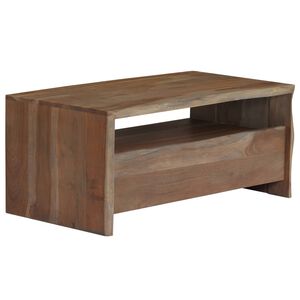 vidaXL Klubska mizica trden akacijev les živi robovi 90x50x40 cm siva