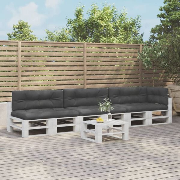 vidaXL Blazine za palete 7 kosov črno blago