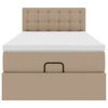 vidaXL Otomanski posteljni okvir z vzmetnico kapučino 90x200 cm