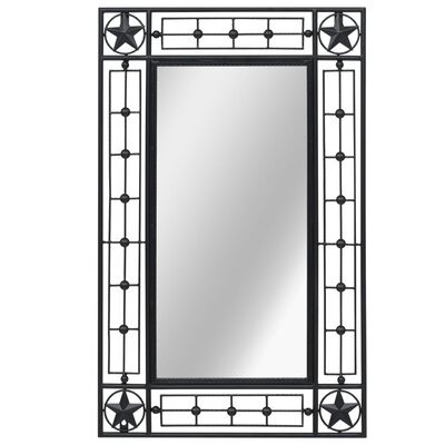 vidaXL Stensko ogledalo pravokotno 50x80 cm črno