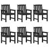vidaXL Vrtni Stol 6 pcs Črna 65.5 x 59 x 88 cm Polietilen
