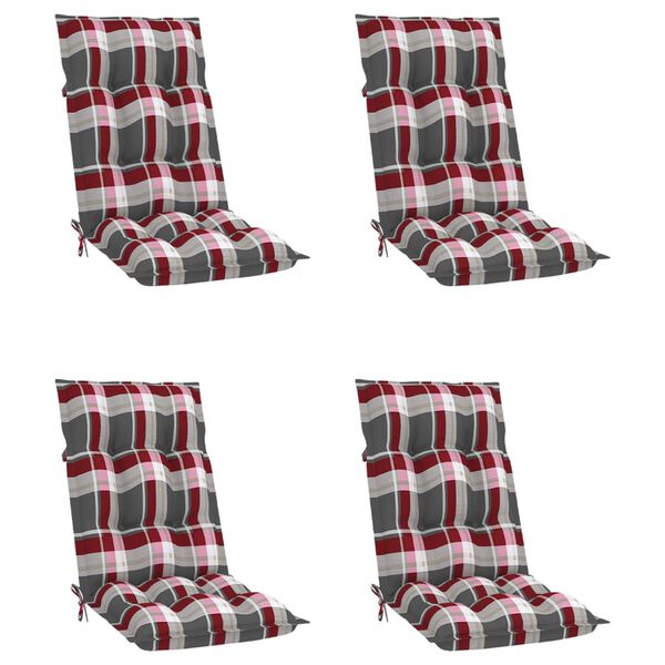 vidaXL Nastavljivi vrtni stoli z blazinami 4 kosi trdna tikovina