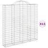 vidaXL Obokane gabion ko&scaron;are 13kosov 200x30x200/220cm pocinkano železo