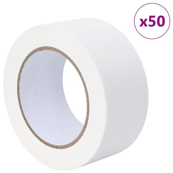 vidaXL Maskirni trakovi za slikarje 50 pcs Bela 50mm x 50m Papir