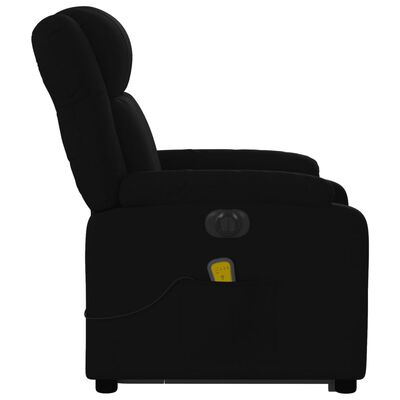 vidaXL Električni masažni naslanjač s funkcijo vstajanja črn