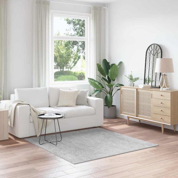 vidaXL Antiskluzna Shaggy Preproga Siva 160 x 160 cm PP