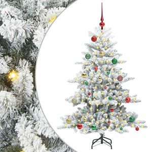 vidaXL Umetno Zložljivo Božično Drevo Bela 150 cm PVC in jeklo