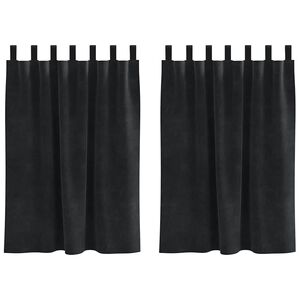 vidaXL Zatemnitvene zavese 2 pcs Črna 140 x 140 cm Žamet