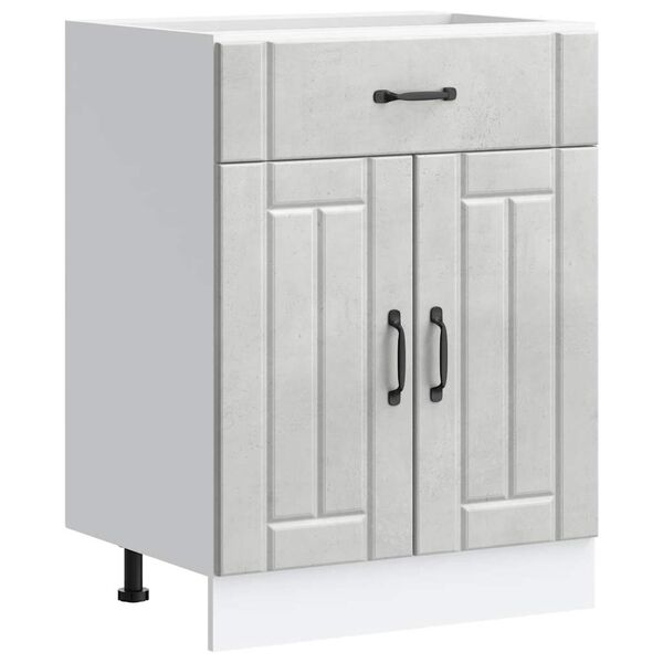 vidaXL Kuhinjska osnovna omarica Lucca betonsko siv inženirski les