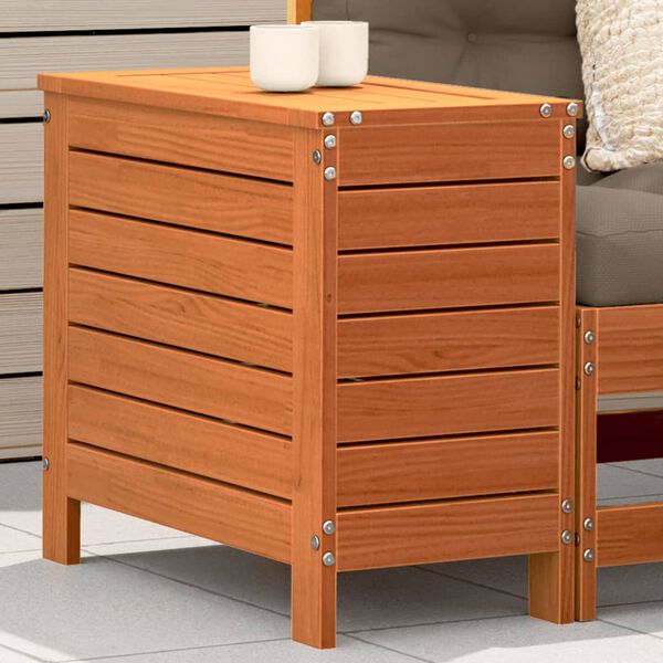 vidaXL Vrtni stolček za noge vo&scaron;čeno rjav 62x31,5x52 cm trdna borovina