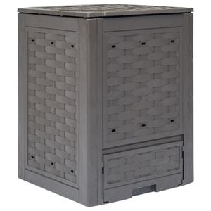 vidaXL Vrtni kompostnik rjav 60x60x83 cm 300 L plastični ratan