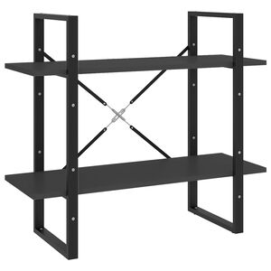 vidaXL Knjižna omara 2-nadstropna siva 80x30x70 cm iverna plo&scaron;ča