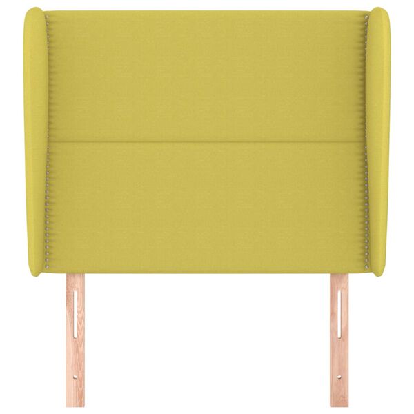 vidaXL Vzglavje z u&scaron;esi zeleno 83x23x118/128 cm blago