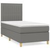 vidaXL Box spring postelja z vzmetnico temno siva 90x200 cm blago