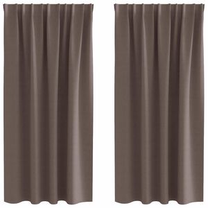 vidaXL Zavese za zatemnitev z obroči 2 kos Temno rjava 175 x 140 cm