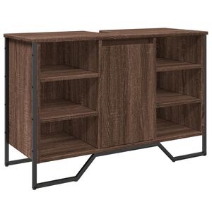 vidaXL Omarica za umivalnik rjavi hrast 91x35x60 cm inženirski les