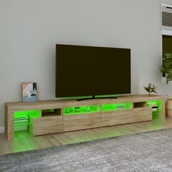 vidaXL TV omarica z LED lučkami sonoma hrast 260x36,5x40 cm