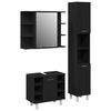 vidaXL Komplet pohi&scaron;tva za kopalnico 3 kos Črna 30 x 30 x 179,5 cm