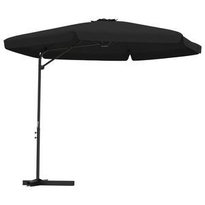 vidaXL Zunanji senčnik z jeklenim drogom 300 cm črn