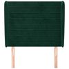 vidaXL Vzglavje z u&scaron;esi temno zeleno 83x23x118/128 cm žamet