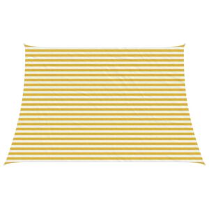 vidaXL Senčna platna Rumena in Bela 4 / 5 x 3 m HDPE