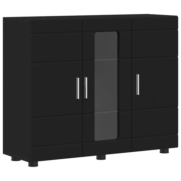 vidaXL Lesena omara Črna 88,5 x 30,5 x 73 cm Konstruiran les