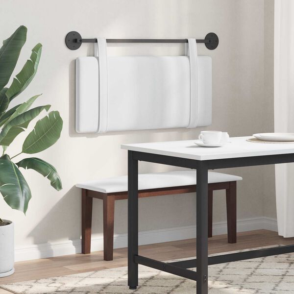 vidaXL Visoki naslon za glavo Enobarvno Bela 100 x 55 x 5 cm blago