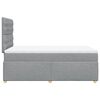vidaXL Boxspring postelja z vzmetnico svetlo siva 120x190 cm blago