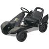 vidaXL Gokart na Pedale z Nastavljivim Sedežem Črne Barve