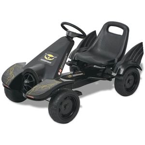 vidaXL Gokart na Pedale z Nastavljivim Sedežem Črne Barve