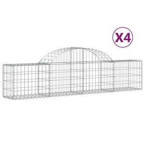 vidaXL Obokane gabion ko&scaron;are 4 kosi 200x30x40/60 cm pocinkano železo