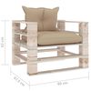 vidaXL Vrtni kavč iz palet z bež blazinami borovina