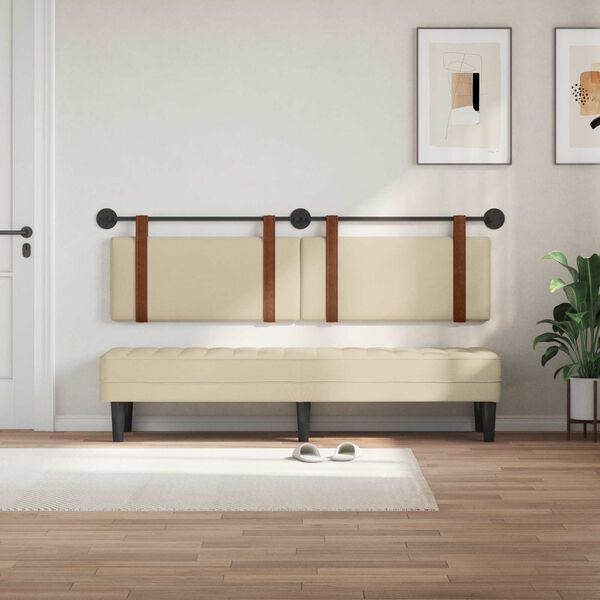 vidaXL Visoki naslon za glavo krema 170 x 55 x 5 cm Antikni PU