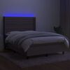 vidaXL Box spring postelja z vzmetnico LED taupe 140x200 cm blago