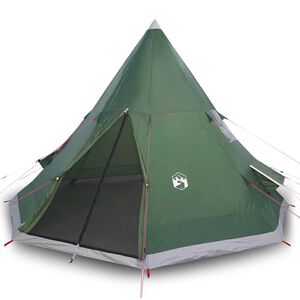 vidaXL &Scaron;otor za kampiranje tipi za 4 osebe zelen vodoodporen
