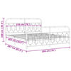 vidaXL Kovinski posteljni okvir z vzglavjem in vznožjem bel 193x203 cm