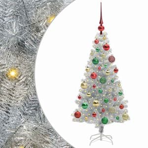 vidaXL Božično drevo srebrna 120 cm PET