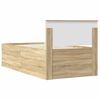 vidaXL Dnevna postelja s predalom Sonoma hrast in črna 90 x 200 cm