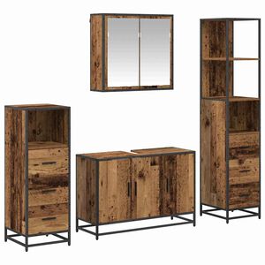 vidaXL Komplet pohi&scaron;tva za kopalnico 4 kos Star les 90 x 33 x 60 cm