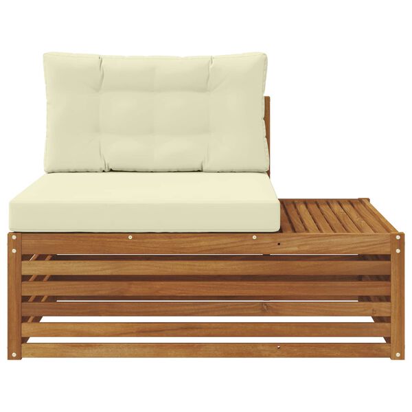 vidaXL Zunanji konec kavča z blazino Naravna 115 x 83 x 73 cm