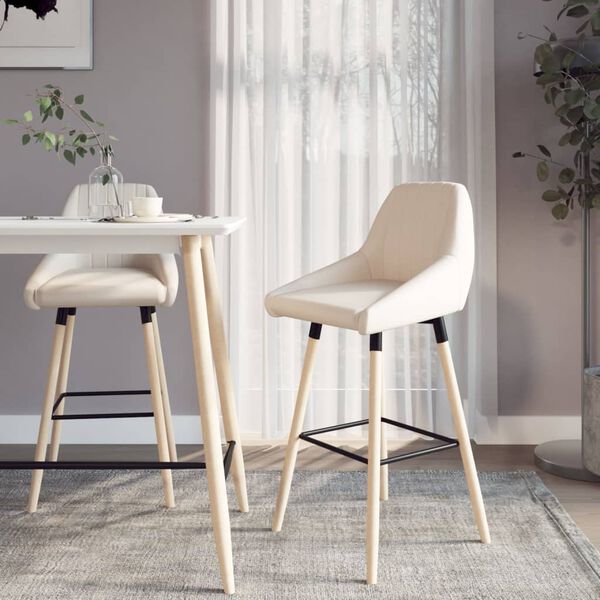 vidaXL Barski stolčki 2 kosa krem blago