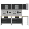 vidaXL Set delovnih omar s predalom s polico 10 pcs Črna in siva