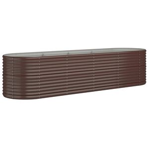 vidaXL Visoka greda iz cinkanega jekla 296x80x68 cm rjava