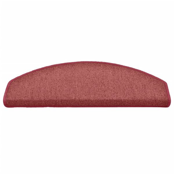 vidaXL Stopniščne preproge 15 kosov 65x24x4 cm bordo polkrožne velike