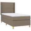 vidaXL Box spring postelja z vzmetnico LED taupe 90x190 cm blago